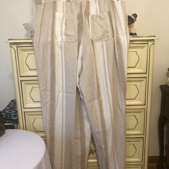 Westport tan and cream stripe full length pants - Size 2X - Picture 5 of 6